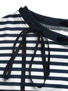 Elara Striped Off-Shoulder Ribbon Accent Sweatshirt — product view 5