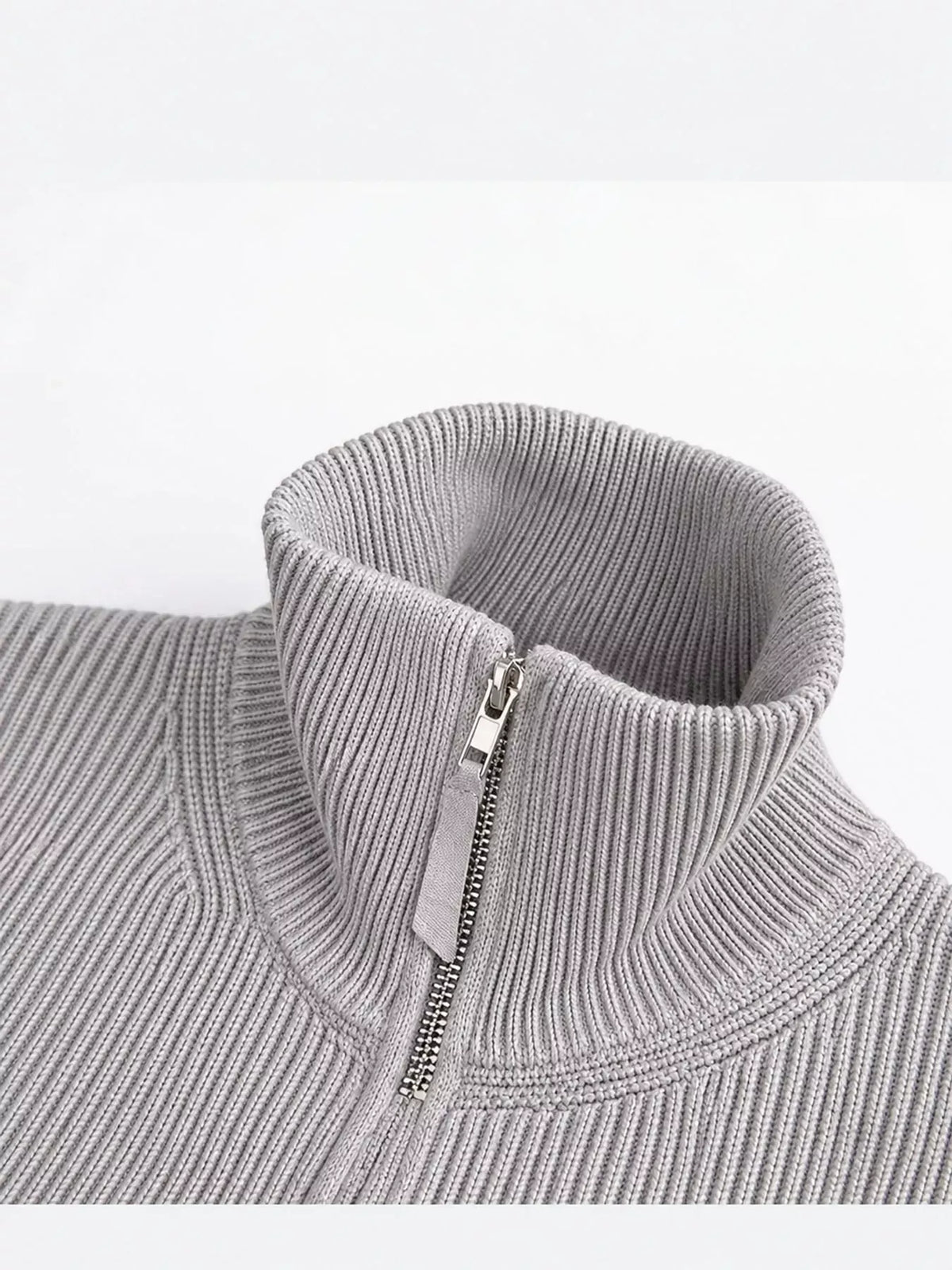 Men's Ribbed Zip-Up Knit Cardigan — photo 22