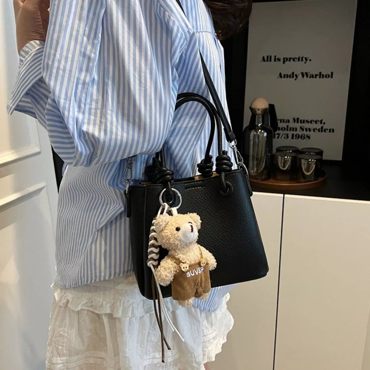 Black Mini PU Leather Crossbody Bag