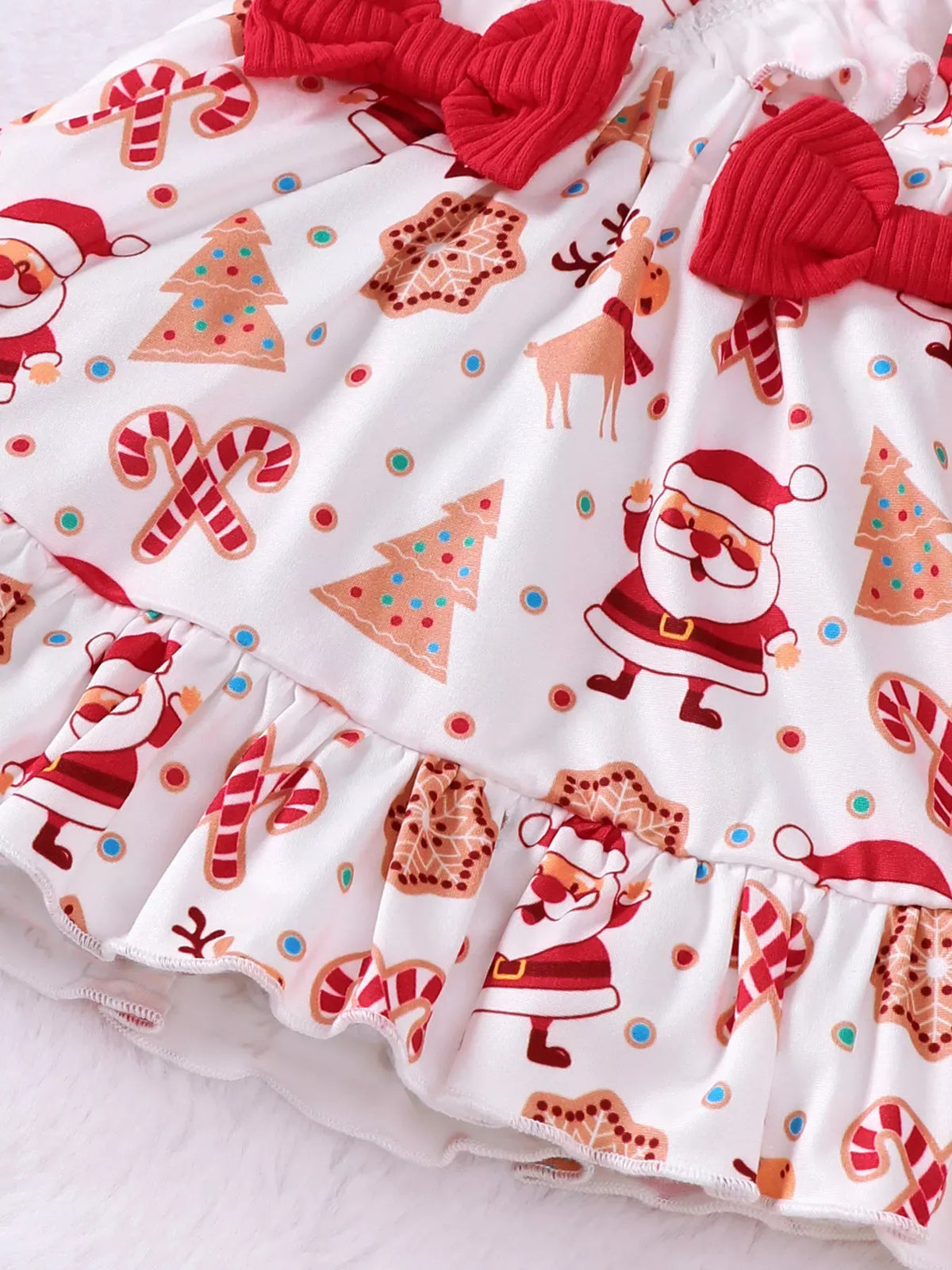 Baby Christmas Bodysuit & Santa Suspender Skirt Set — photo 3