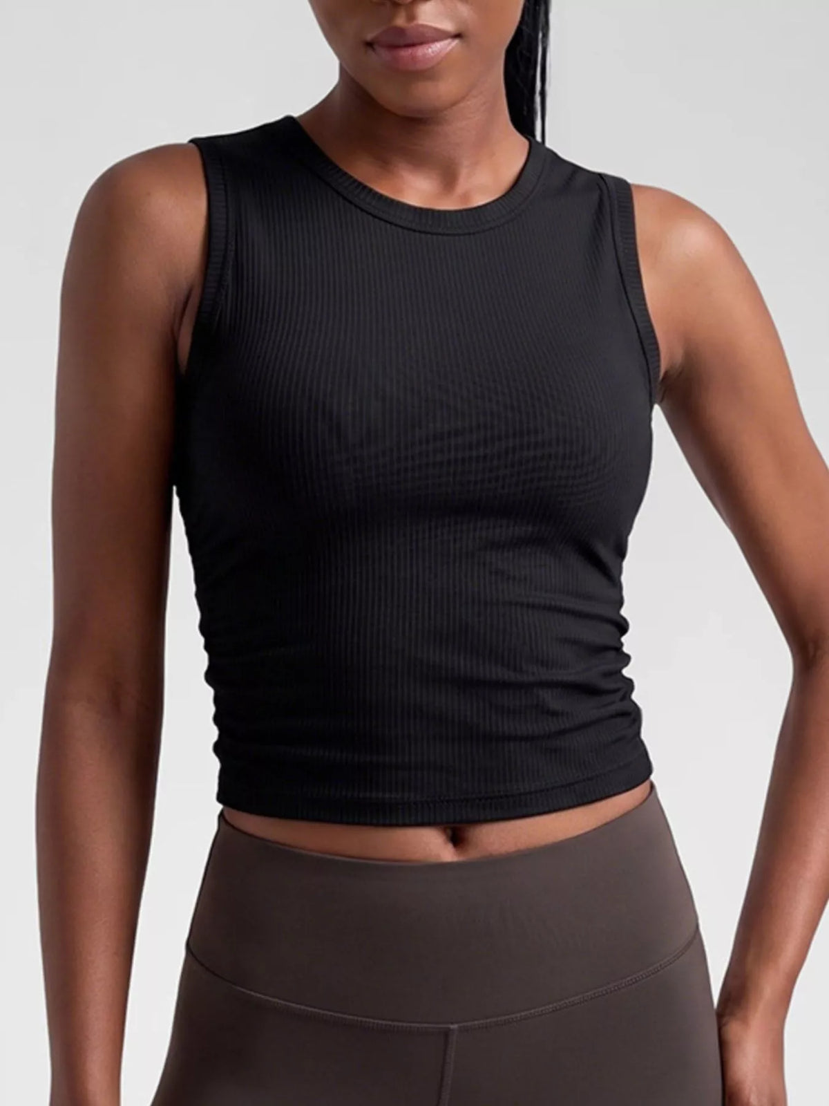 Ribbed Ruched Active Tank