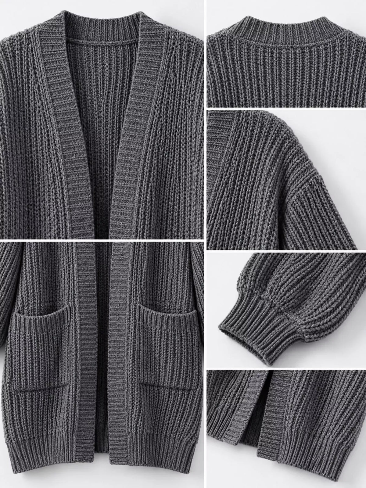 Oversized Openwork Longline Cardigan with Pockets — photo 7