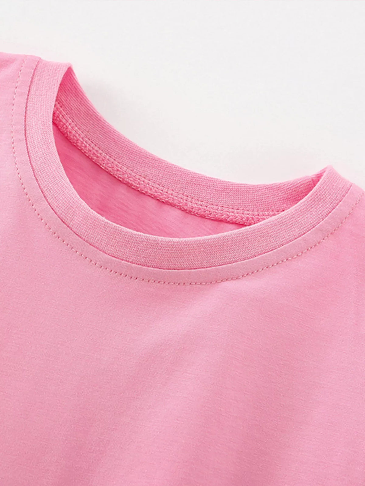 Girls’ Bunny & Flower Appliqué Ruffle-Sleeve T-Shirt — Pink