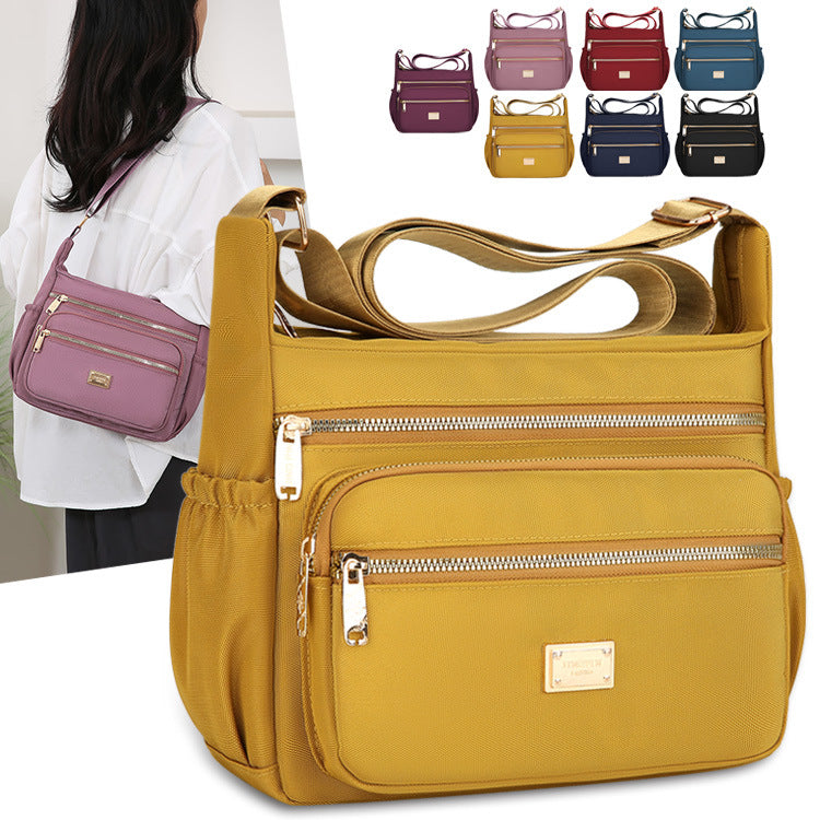 Multi-Compartment Oxford Shoulder Bag