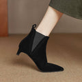 Women's Stiletto Suede Ankle Boots | French-Cut Mid-Calf Heeled Boots