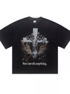 Relaxed fit of the Carry the Cross graphic tee
