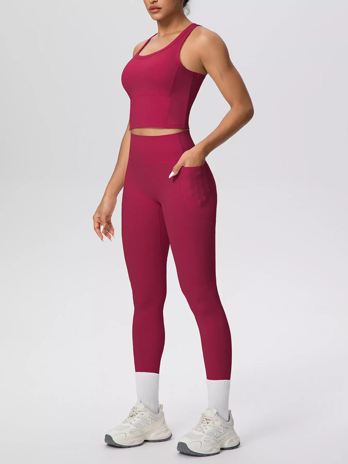Scoop-Neck Tank & High-Waisted Leggings Set