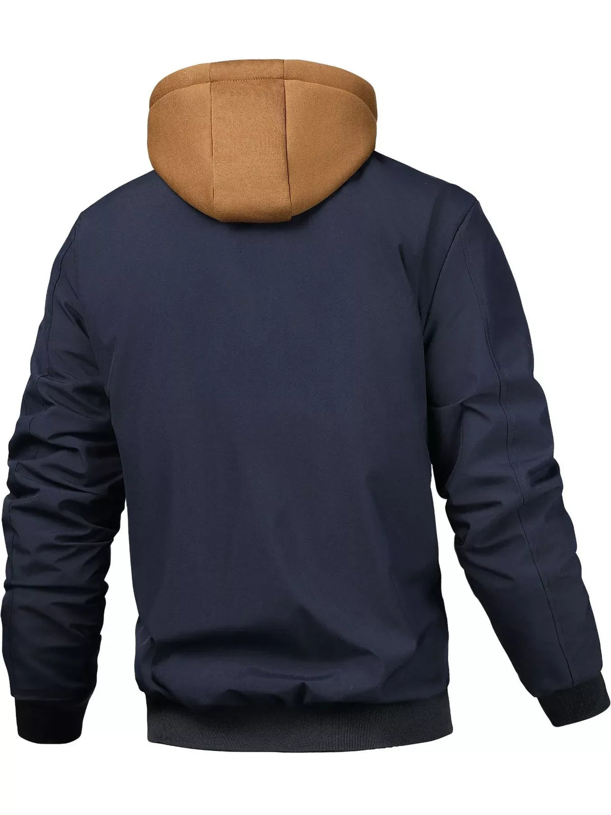 Men's Full Size Casual Quilted Lined Hooded Bomber Jacket Plus Size — photo 8