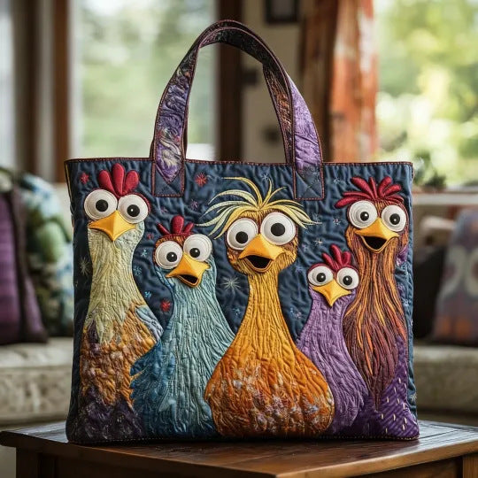 Women's Trendy Printed Tote & Shoulder Bag - Canvas Lined Oxford Cloth