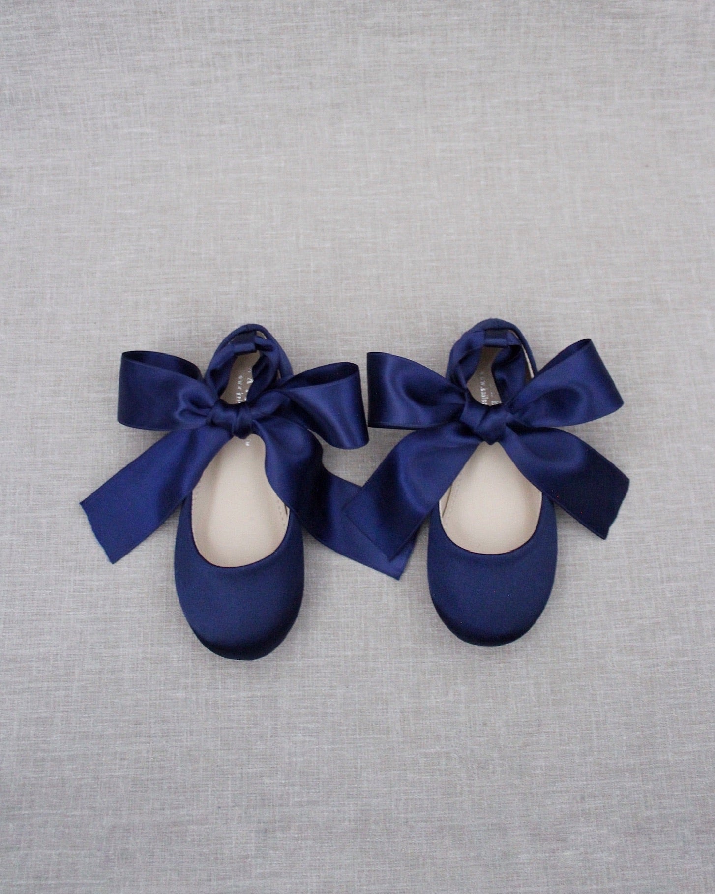 Satin Ballet Flats with Ankle Tie or Ballerina Lace Up
