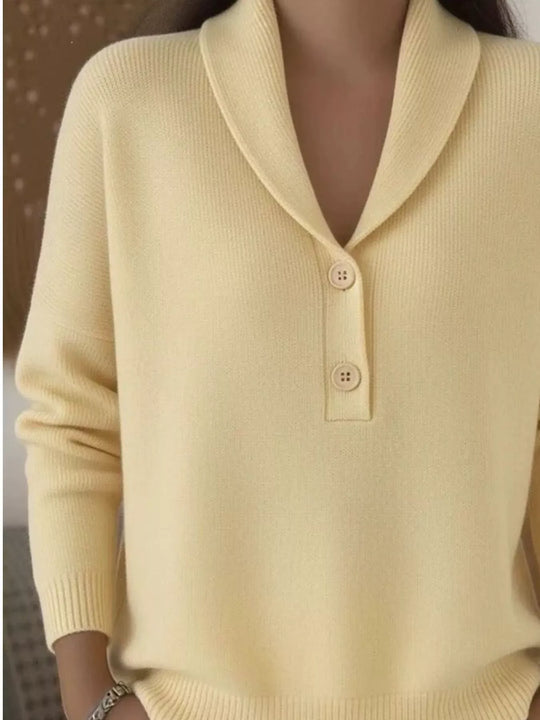 Another view: Button-Detail Long-Sleeve Sweater — Full Size