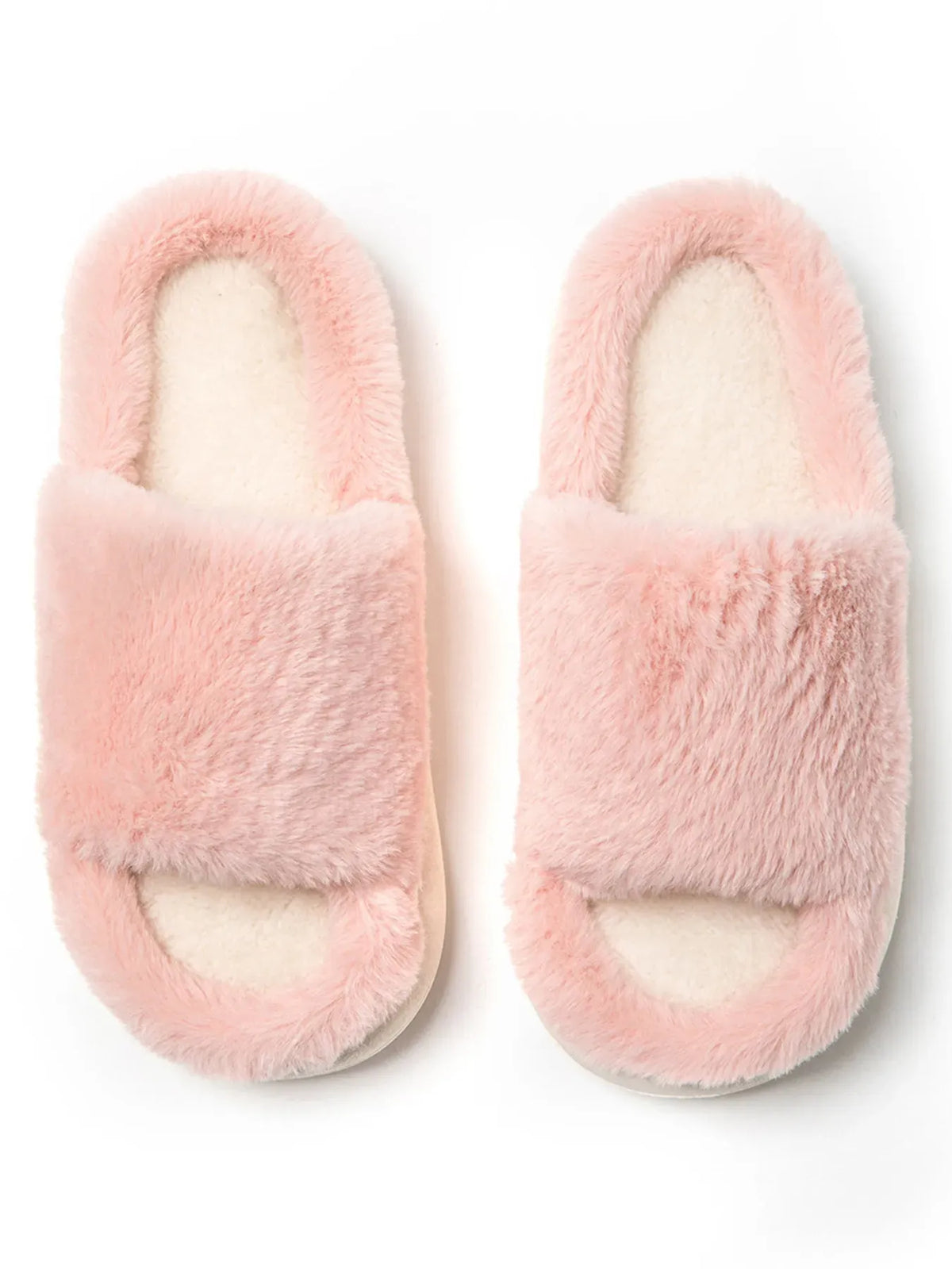 Fluffy Open-Toe Comfort Slippers — photo 3