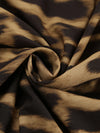 Women's leopard-print high-waist flare maxi skirt
