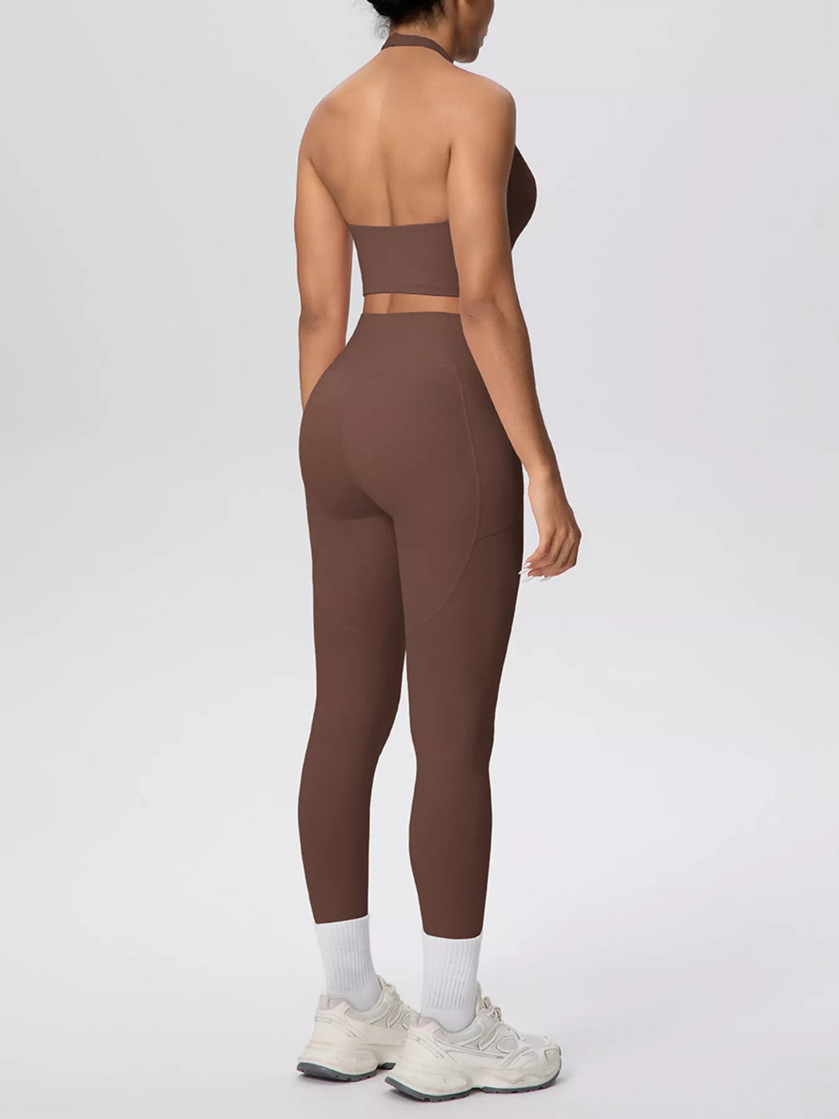 Halter Crop Top & High-Waisted Leggings Set
