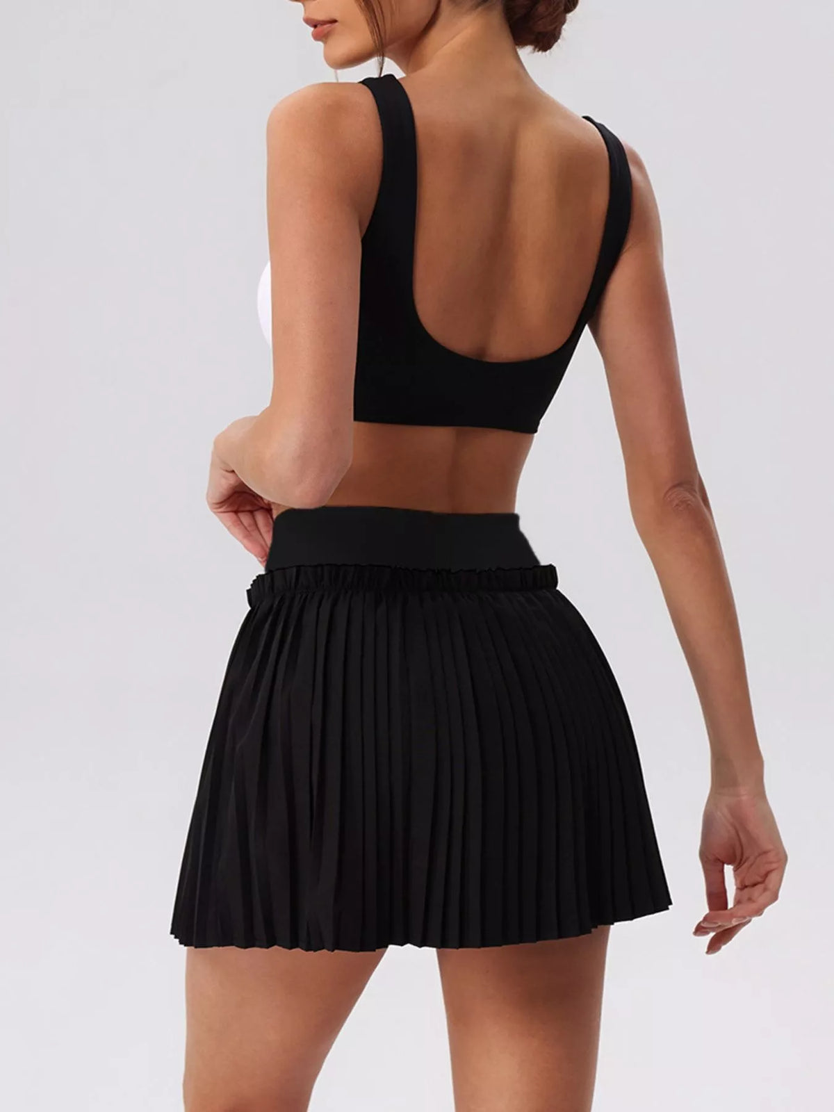 Pleated Skirt & Sleeveless Active Set
