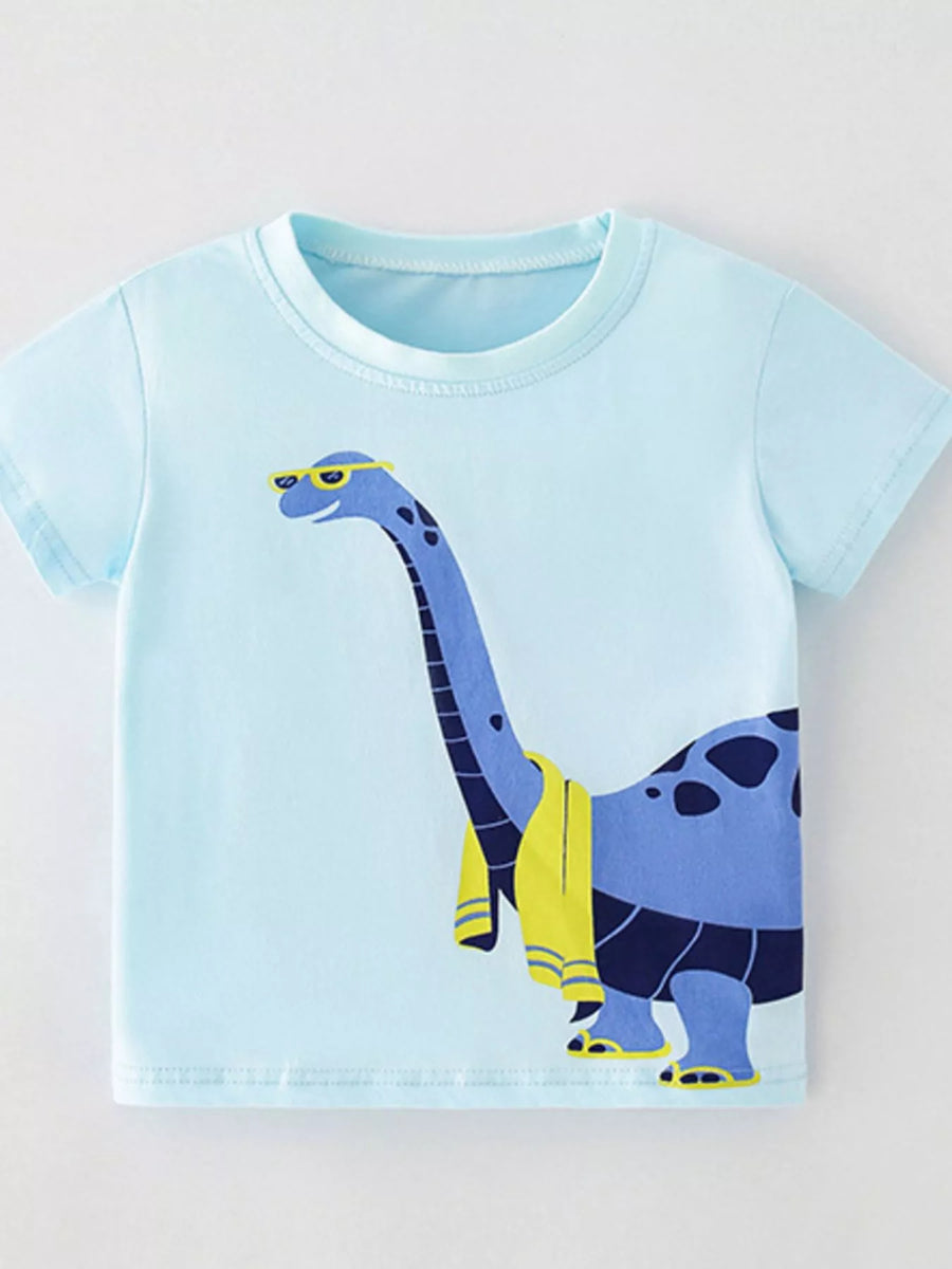 Storybook Dinosaur Graphic Crewneck T-Shirt