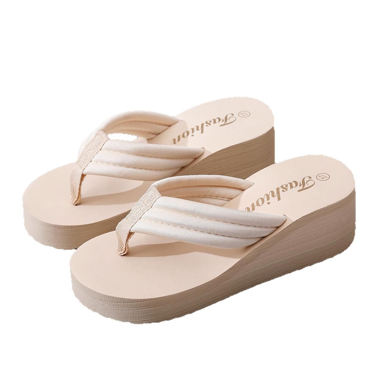 Women's Ultra-High Heel Sandals | Open-Toe Elastic Fabric Platform Flip-Flops