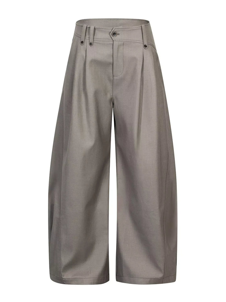Men's High-Waisted Pleated Wide-Leg Pants