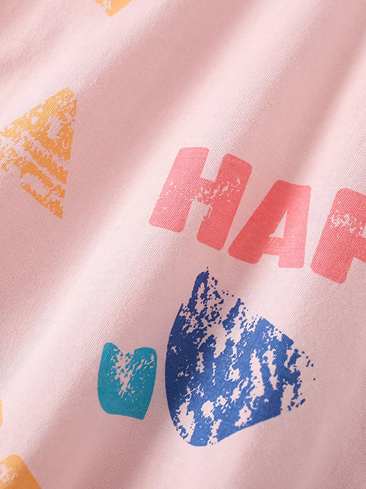 Happy Print Cotton Tee & Shorts Set