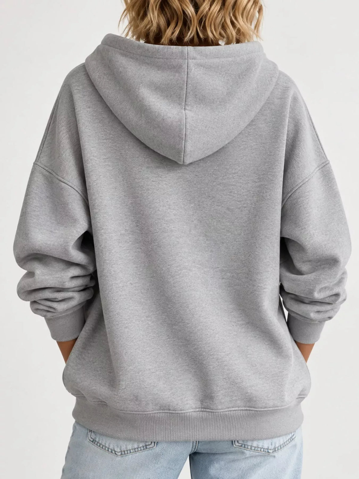 Relaxed Drop-Shoulder Drawstring Hoodie — photo 11