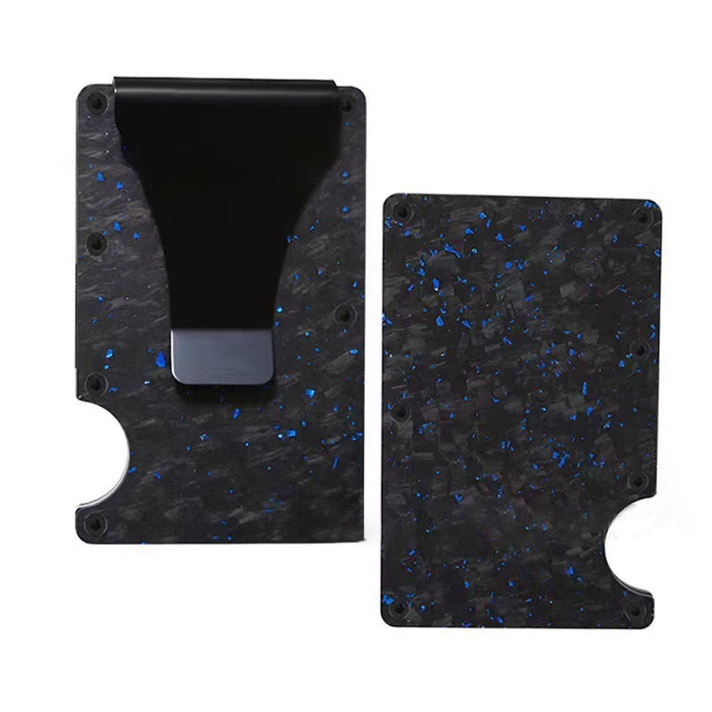 RFID Blocking Credit Card Holder - Aluminum Slim Wallet with Carbon Fiber Design