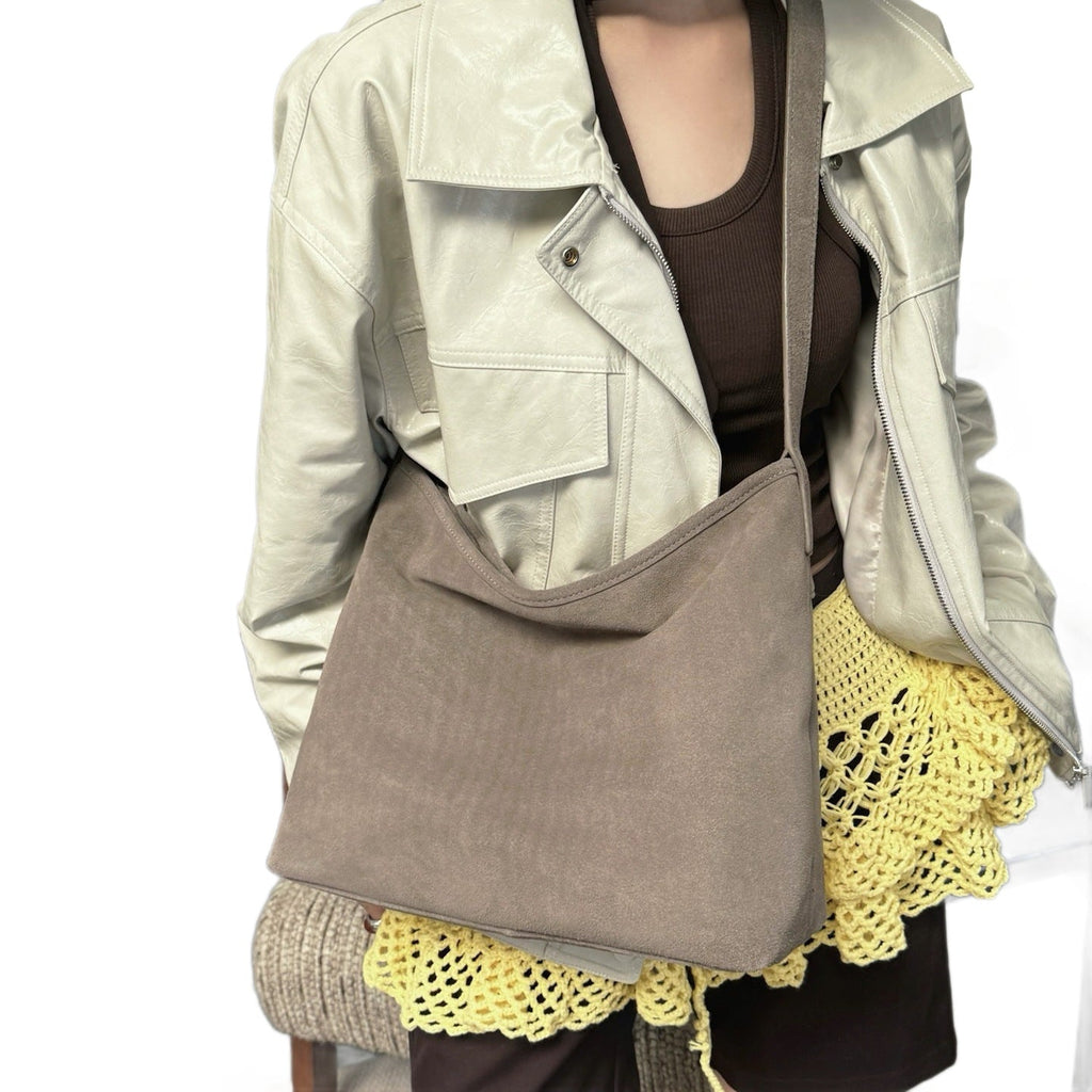 Matte Suede Bucket Bag