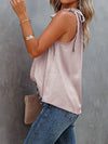 Spotted-print tie-neck halter cami top