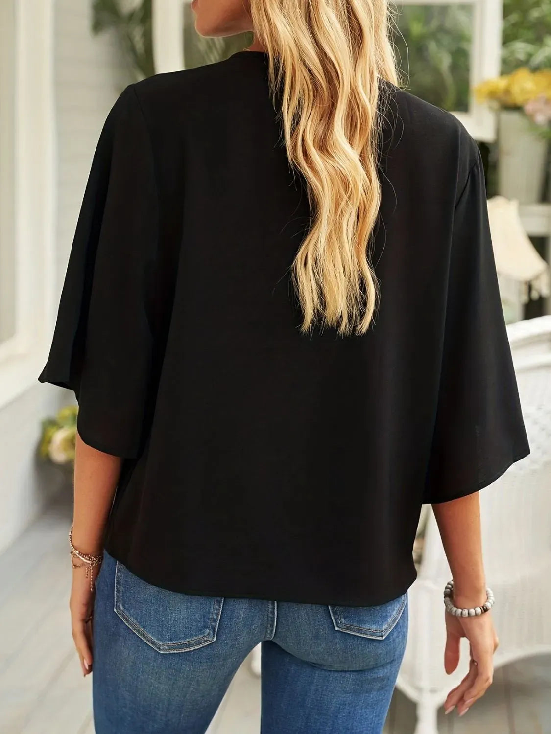 Women's Ruched 3/4-Sleeve Blouse – Regular & Plus Sizes — photo 7