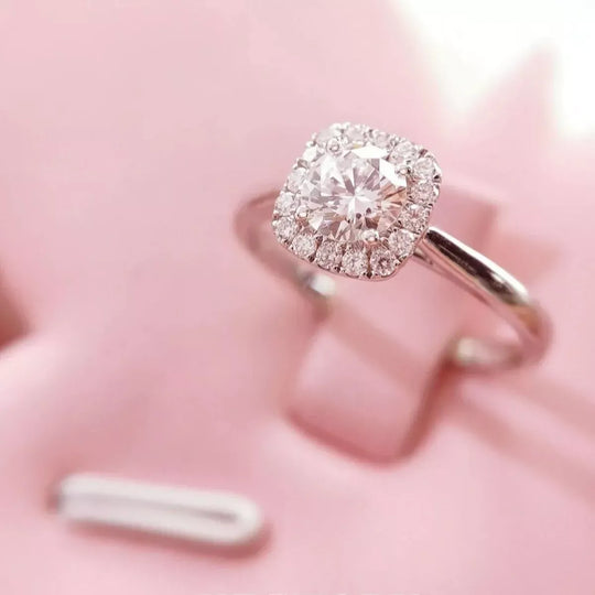 Another view: 1 Carat 925 Sterling Silver Moissanite Square Ring