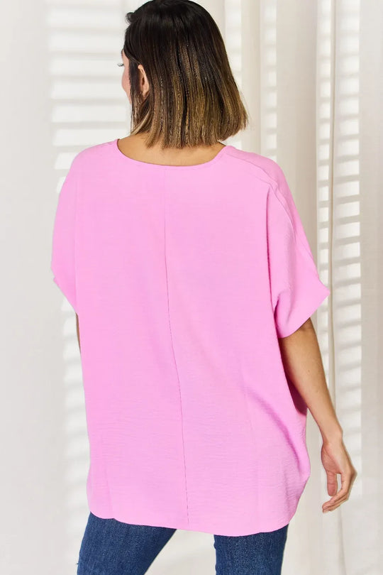 Another view: Texture Short Sleeve Blouse
