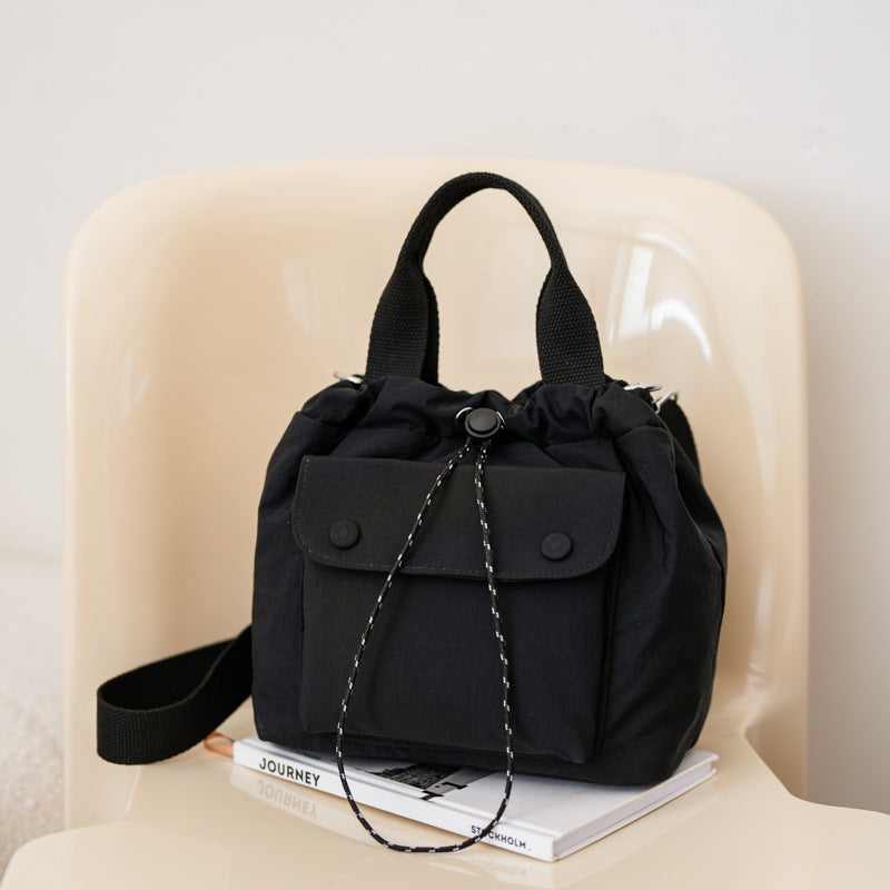 Women's Lightweight Oxford Cloth Shoulder Bag - Versatile Everyday Bucket Bag