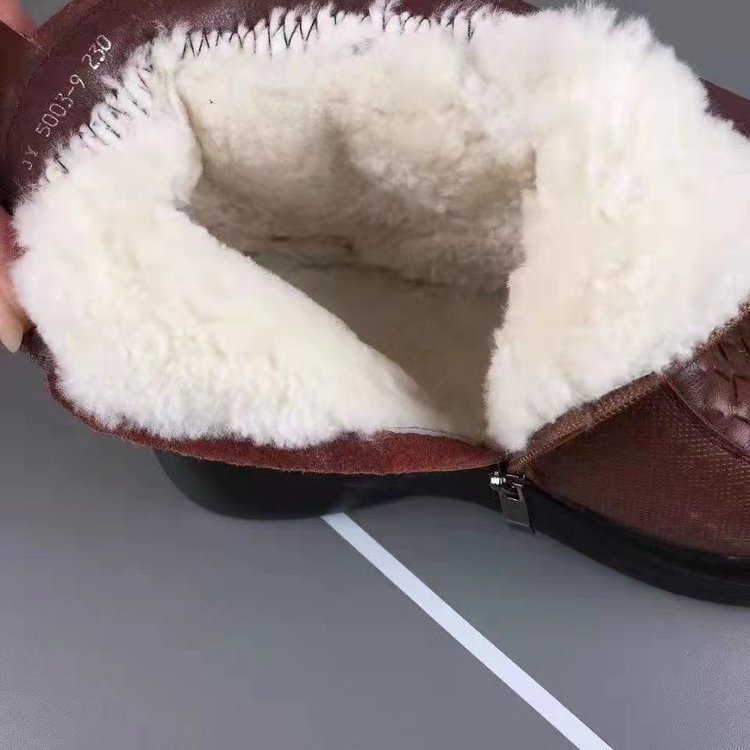 Soft Leather Fleece-Lined Warm Boots