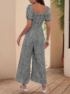 Noelle Printed Square Neck Puff Sleeve Jumpsuit — product view 30
