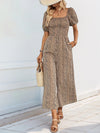 Vesper Printed Square Neck Puff Sleeve Jumpsuit — product view 4