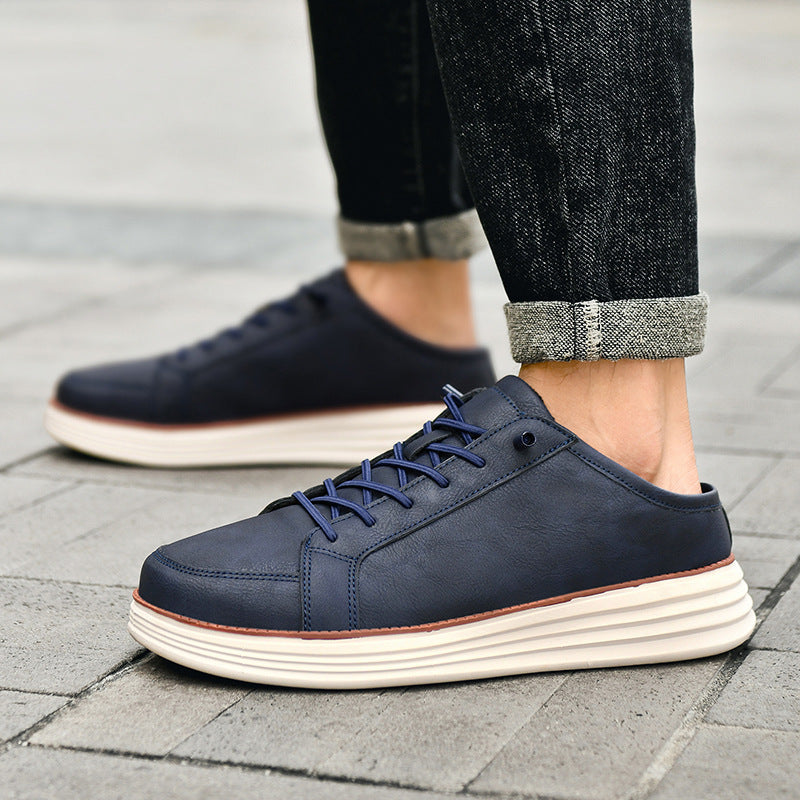 Men's Thermal Fleece-Lined Casual Lace-Up Shoes - Chunky Sole Winter Sneakers