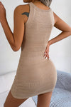 Women's round-neck stretchy knit dress