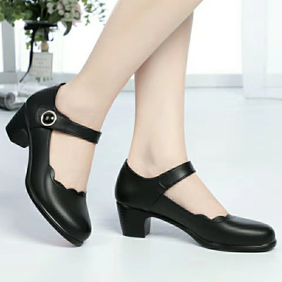 Chunky Heel Slip-On Shoes