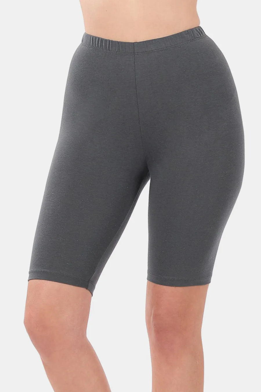 High Waist Bermuda Shorts — Ash Grey