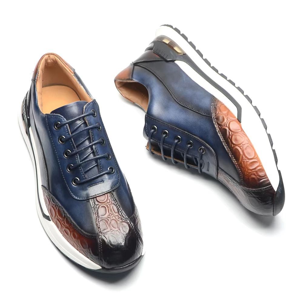 Men's Premium Full-Grain Cowhide Leather Dress Shoes - Round Toe Lace-Up Oxford Shoes