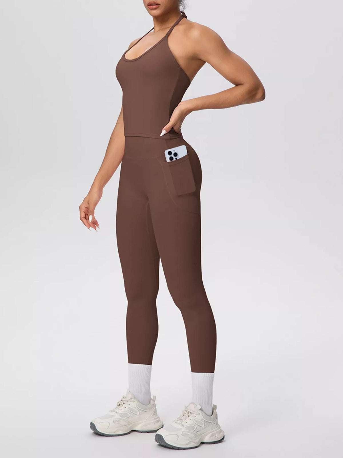 Halter Cami & High-Waisted Leggings Set