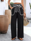 Marais Crochet Trim Tie Waist Wide-Leg Pants — product view 4