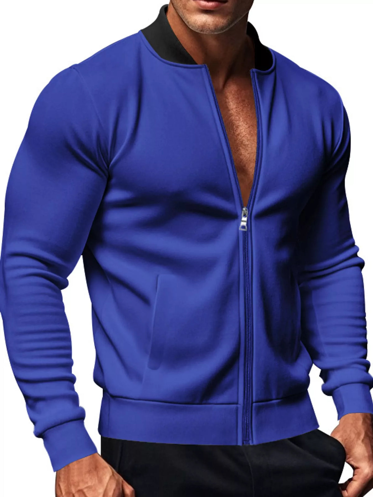 Men's Classic-Fit Zip-Up Bomber Jacket with Pockets — photo 3