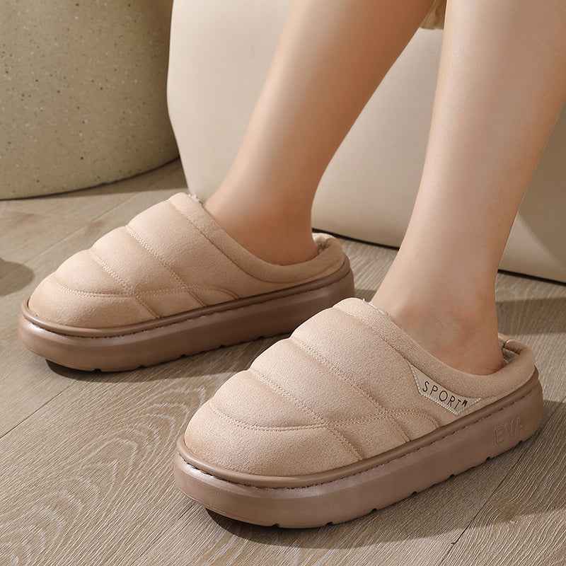 Plush Winter Slippers for Women & Men - Warm Indoor House Shoes with Thick EVA Sole & Non-Slip Grip