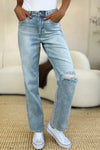 Judy Blue Sloane High-Rise Distressed Straight Jeans — product view 6