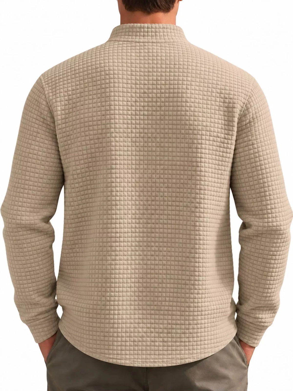 Men's Waffle-Knit Quarter-Zip Sweatshirt — photo 21