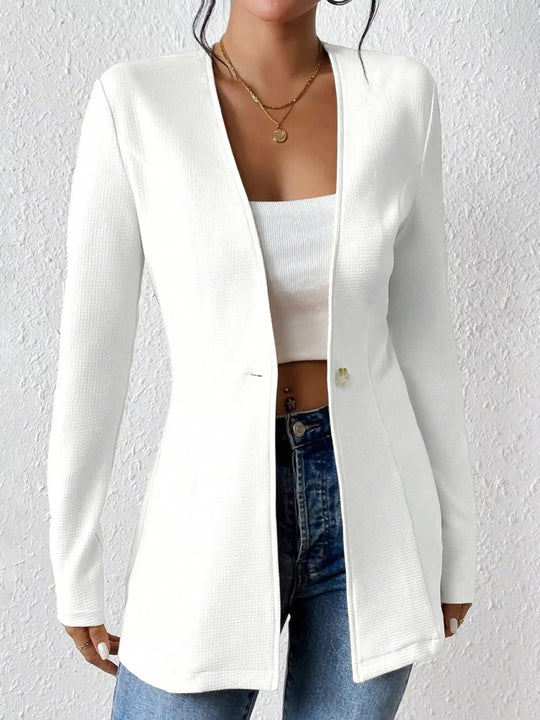 Another view: One Button Long-Sleeve Blazer