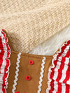 Wildwood Christmas Gingerbread Ruffle-Trim Snap-Leg One-Piece — product view 3