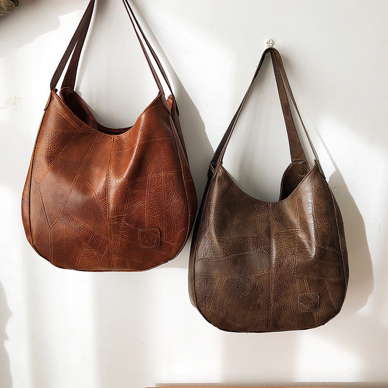 Women's Soft PU Leather Bucket Bag – Stylish Shoulder & Tote Handbag