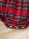 Sunny Days Christmas Plaid Ruffle Sleeve One-Piece — product view 4