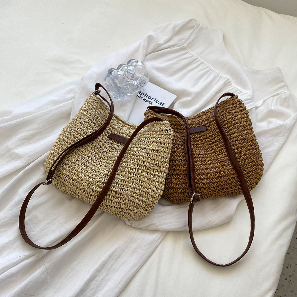 Women's Handwoven Straw Tote Bag | Beach Vacation Handbag | Woven Summer Tote
